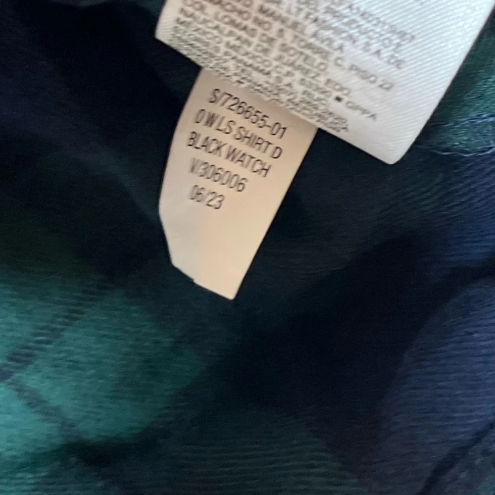 Old Navy Girls S 6/7 Blue Green Plaid School Preppy Lumberjack Fall Winter Dress